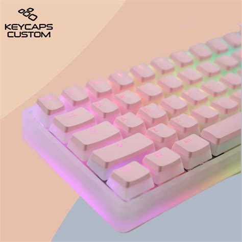 Pink and White Pudding Keycap for Mechanical Keyboard