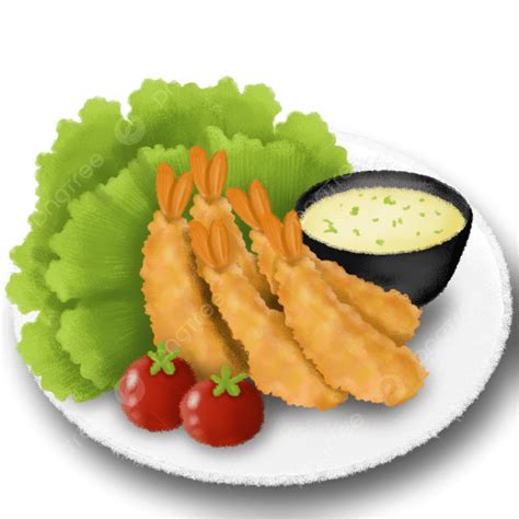 Udang PNG Image, Ilustrasi Makanan Udang Tempura, Ilustrasi Makanan ...