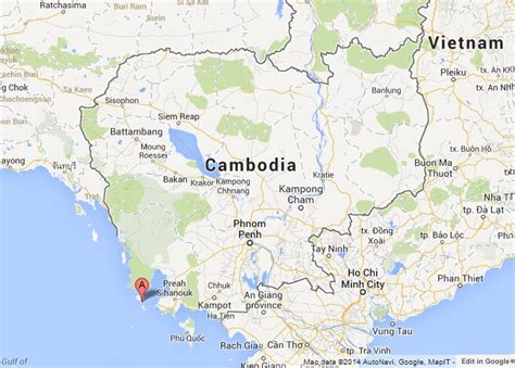 Koh Rong on Map of Cambodia