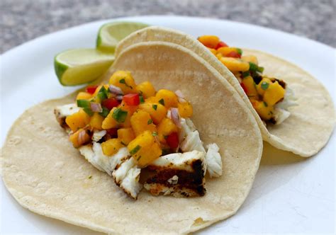 Grilled Halibut Tacos with Peach Salsa- Domesticate ME!