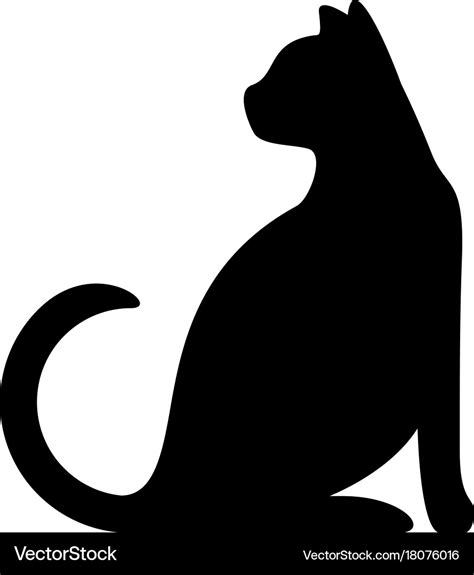 Black cat silhouette Royalty Free Vector Image