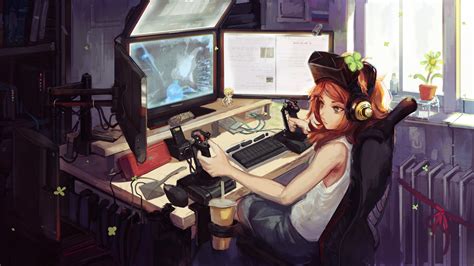 Anime Gamer Girl, HD Anime, 4k Wallpapers, Images, Backgrounds, Photos ...