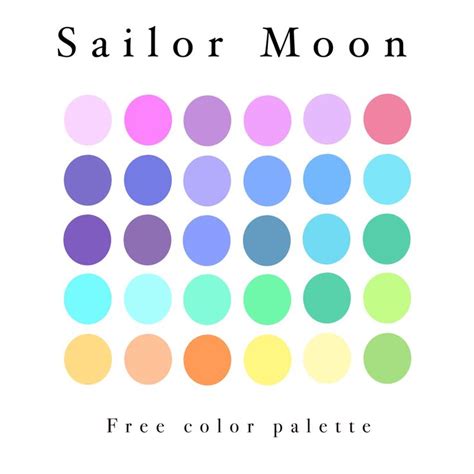 Sailor Moon Color Palette in 2024 | Color palette design, Digital paint ...