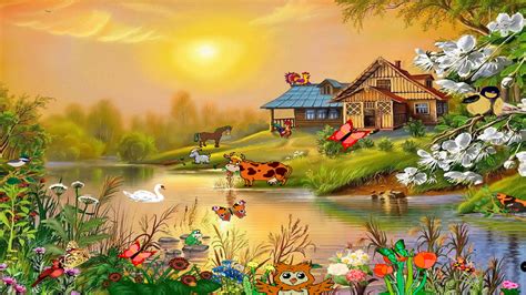 Windows 10 Nature Screensaver - Village Idyll Screensaver ...