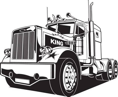 Vectorian art: Truck Lineart Vectorfree download, free download vector ...