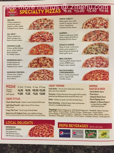 Menu at Marco's Pizza pizzeria, Bonita Springs, S Tamiami Trail Suite 3