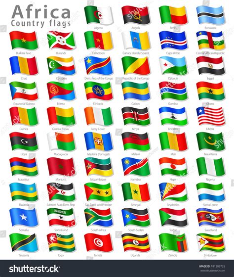 Vector Collection All African National Flags Stock Vector (Royalty Free ...