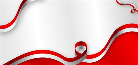 Red White Abstract Background Banner Design With Ribbon Illustration ...