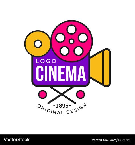 Colorful cinema or movie company logo design Vector Image