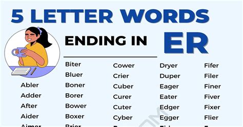 489 Common 5 Letter Words Ending in ER • 7ESL