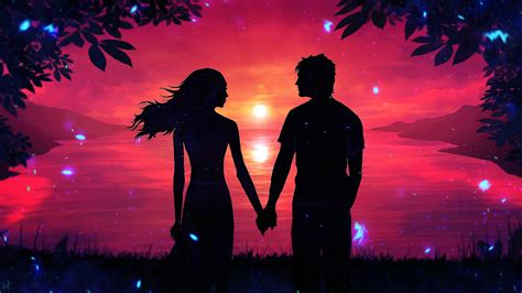 Romantic Couple Sunset Silhouette - Sunset Silhouette Couple ...