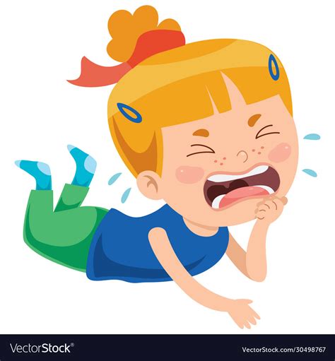 An upset child crying Royalty Free Vector Image