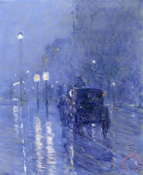 Childe Hassam Rainy Midnight painting - Rainy Midnight print for sale