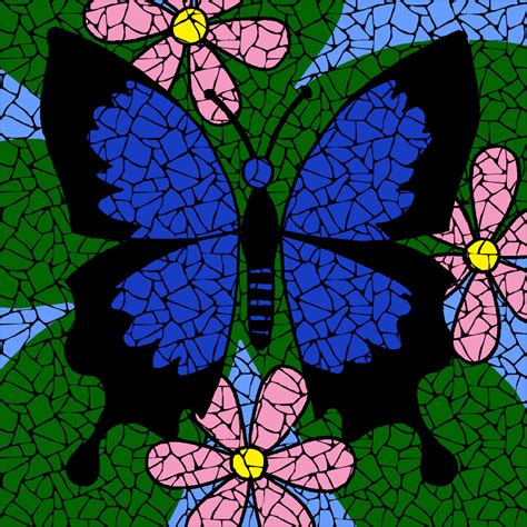 Butterfly blue mosaic kit - Brett Campbell Mosaics