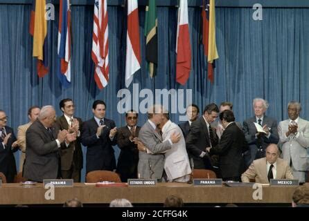 Jimmy Carter and Omar Torrijos at the signing of the Panama Canal ...