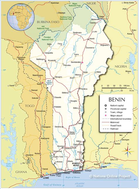 Nations Online: Political Map of Benin 1200 pixel - Nations Online Project