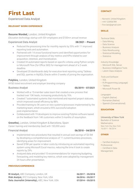 11 Data Analyst Resume Examples for 2022 | Resume Worded