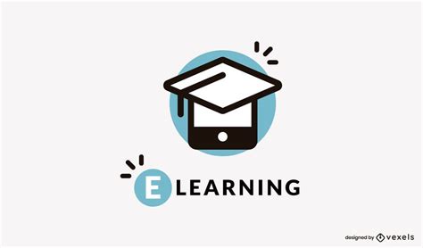 E Learning Logo Design with Graduation Cap