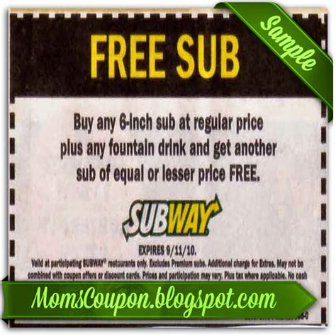 More ways to get coupons for Subway | Free Printable Coupons 2015