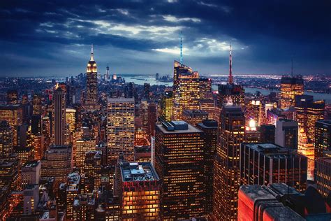 building, Lights, USA, Night, Evening, New York City Wallpapers HD ...