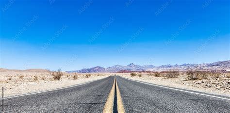 Route 66 in the desert with scenic sky. Classic vintage image with ...