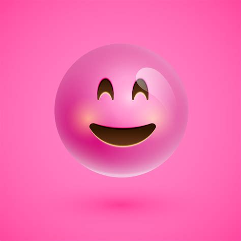 Pink realistic emoticon smiley face, vector illustration 309600 Vector ...