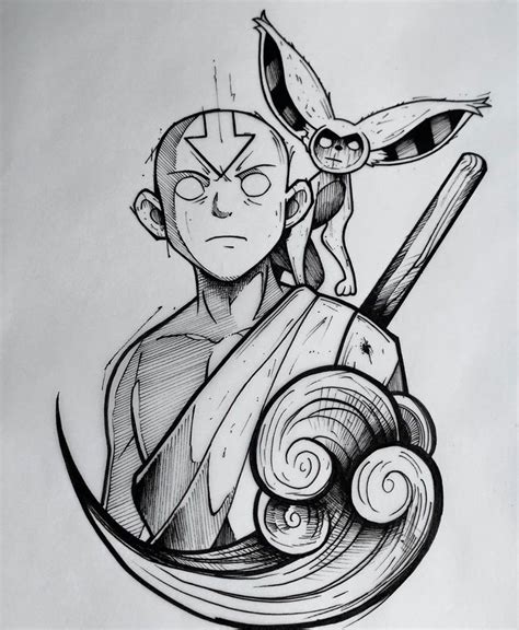 the last airbender Tattoo Art Drawings, Cool Art Drawings, Art Drawings ...