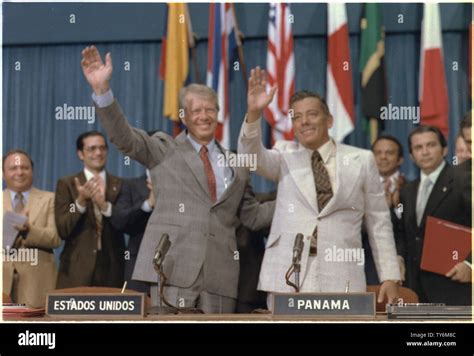 Jimmy Carter and Omar Torrijos at the signing of the Panama Canal ...