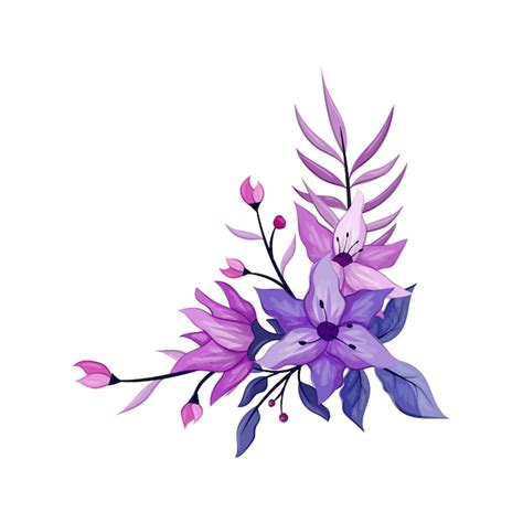 Premium Vector | Purple flower arrangement watercolor illustration