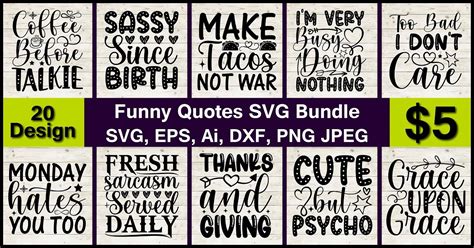 Funny Quotes SVG Bundle Bundle · Creative Fabrica