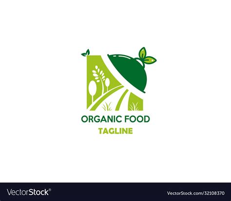 Organic food logo design flat Royalty Free Vector Image