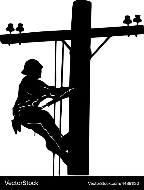 Power lineman climbing image Royalty Free Vector Image