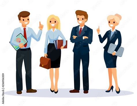 Office workers group. Business People teamwork . Vector illustration ...