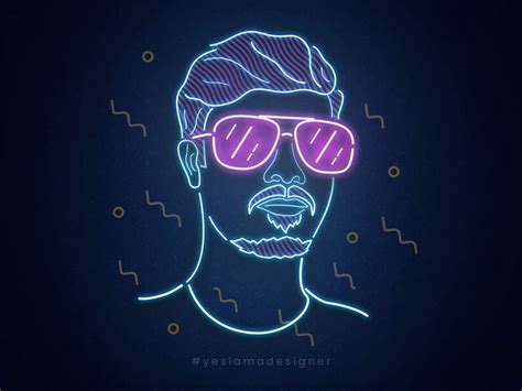 Neon Portrait by Hardik Mehta on Dribbble