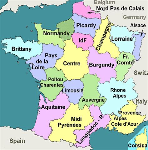 France regions map - About-France.com