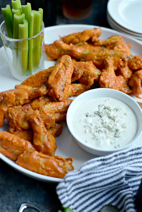 Spicy Garlic Chicken Wings with Blue Cheese Dip - Simply Scratch