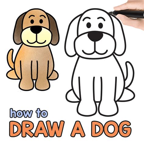 How To Draw A Cute Dog Step By Step For Kids / Labrador retriever ...