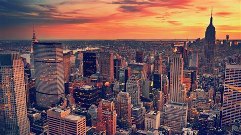 cityscape, New York City, Sunset Wallpapers HD / Desktop and Mobile ...