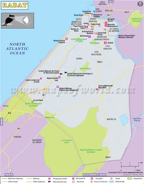 Rabat Morocco Tourist Map - Best Tourist Places in the World