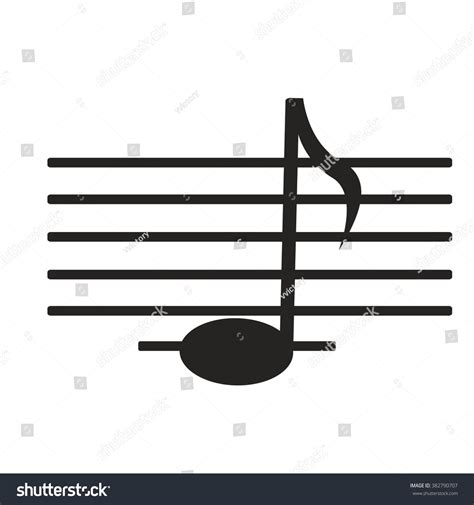 Sign Black Music Note On White Stock Vector (Royalty Free) 382790707