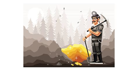 Gold Miner Character Graphics Vector Illustration by IanMikraz on ...