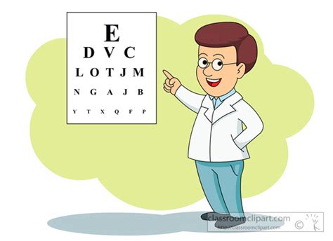 Medical Clipart- eye-doctor-with-eye-exam-chart - Classroom Clipart