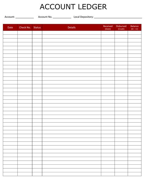 Free Printable General Ledger Sheet General Ledger, Balance, 47% OFF