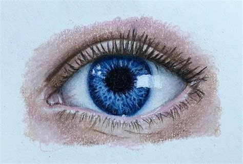 Blue Eye - original colored pencil drawing - accesoriifrizerie.ro