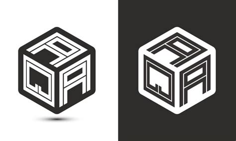 Premium Vector | Aqa letter logo design with illustrator cube logo ...