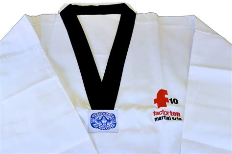 F10 "Elite" Honeycomb White Taekwondo Jacket with Black V - Factor10 ...