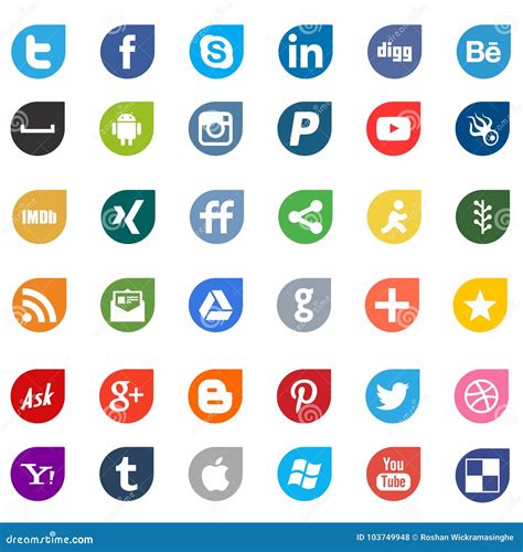 Apps Social Media Networking Logo Signs Vector Illustration ...