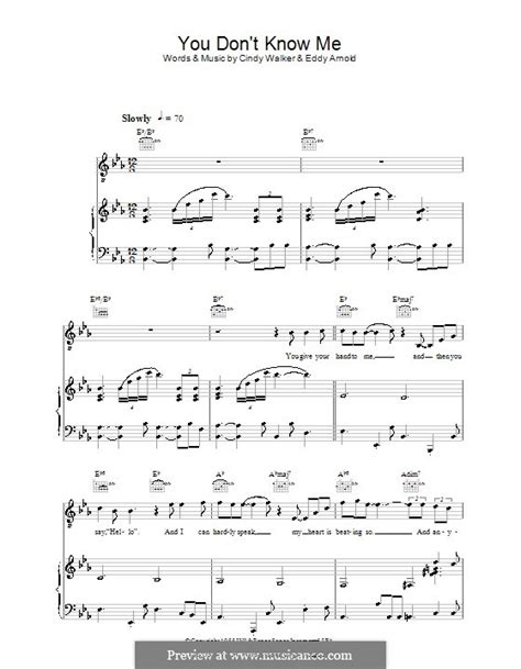 You Don't Know Me by C. Walker, E. Arnold - sheet music on MusicaNeo