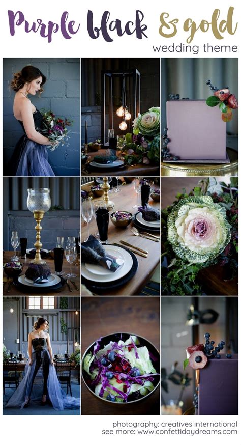 Striking Purple, Black + Gold Wedding Decor Ideas