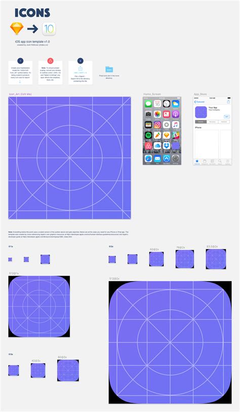 iOS 10 App Icon Template for Sketch - Freebie Supply